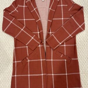 Maurices Burgundy Plaid Blazer